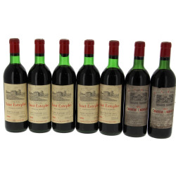 Lot de 7 bouteilles: - 5 B: Ch SAINT ES