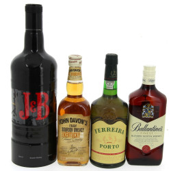 Lot de 4 bouteilles d'alcool: - 1 B BOU