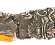 Pommeau de canne ancien en argent, décor