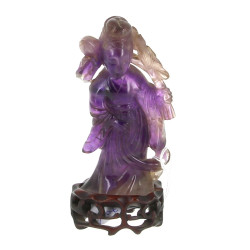 "Femme tenant des fleurs", statuette chi