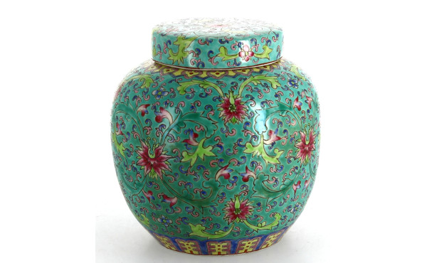 CHINE fin Xxème - Pot à gingembre couver
