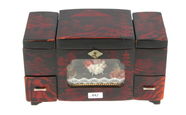 Coffret à bijoux en laque à décor de pay