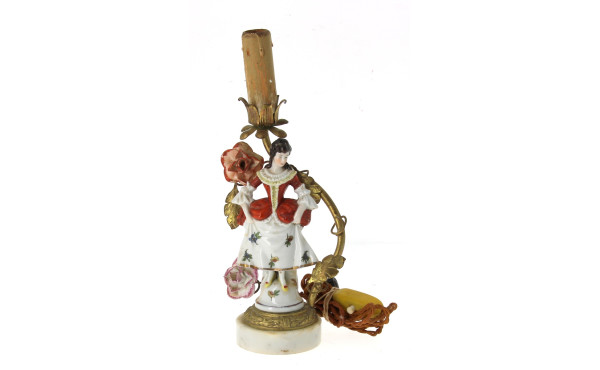 Flambeau en porcelaine, bronze, métal do