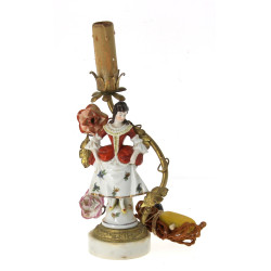 Flambeau en porcelaine, bronze, métal do