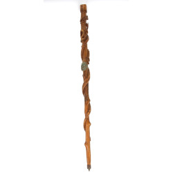 Canne dite de conscrit en bois sculpté à