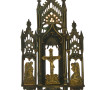 Bénitier d'applique ancien en métal et m