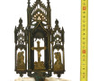 Bénitier d'applique ancien en métal et m