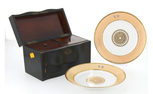 Boîte à thé Napoléon III en placage de b