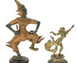 Deux statuettes asiatiques en bronze, tr