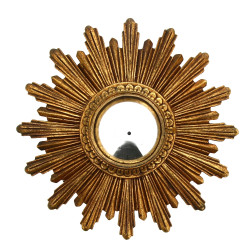 Petit miroir de sorcière, entourage doré