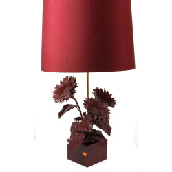 Lampe années 80 à décor naturaliste en m