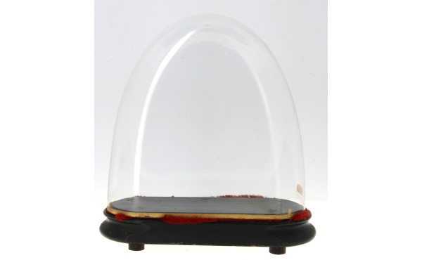 Globe ancien en verre, sur base en bois 
