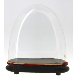 Globe ancien en verre, sur base en bois 