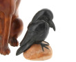 Deux sujets animaliers en bois sculpté :
