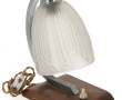 Lampe à poser ART DECO, base bois, montu