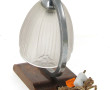 Lampe à poser ART DECO, base bois, montu