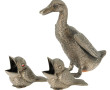 Paire de petits oiseaux en métal argenté
