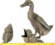 Paire de petits oiseaux en métal argenté