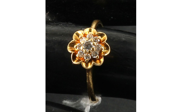 Bague en or jaune 18 carats, poinçon têt