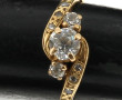 Bague en or jaune 18 carats, sertie de 3