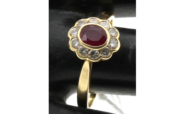 Bague en or jaune 18 carats, poinçon têt