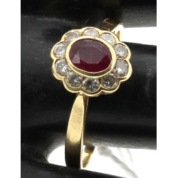 Bague en or jaune 18 carats, poinçon têt