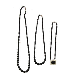 Lot de 3 colliers vintages en perles fac