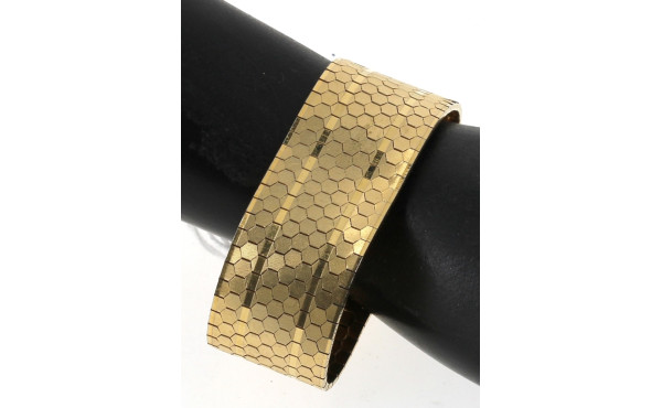 Bracelet large en plaqué or à maille fan