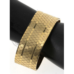 Bracelet large en plaqué or à maille fan