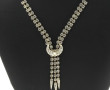 Parure vintage en métal et strass blanc 