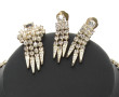 Parure vintage en métal et strass blanc 