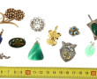 Pendentif en argent et malachite, années