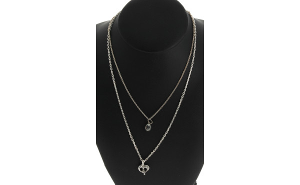 Pendentif cœur en argent sur chaîne arge