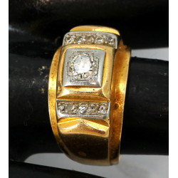 Bague Tank en or 18 carats, poinçon tête