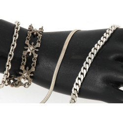 Lot de 4 bracelets en argent, poids 50,8