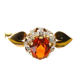 Broche en or 18 carats sertie d'une citr