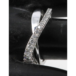 SWAROVSKI - Bague en métal argenté et st