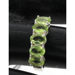 Bague jonc en argent 925ème sertie de 5 