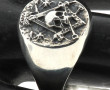 Bague chevalière en argent 925ème décor 