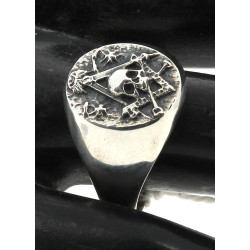 Bague chevalière en argent 925ème décor 