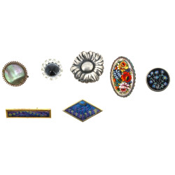 Lot de 6 broches fantaisie vintages et u