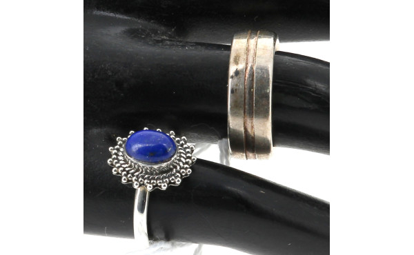 Bague en argent 925ème sertie d'un lapis