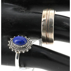 Bague en argent 925ème sertie d'un lapis