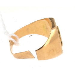 Chevalière en or jaune 18 carats, poinço