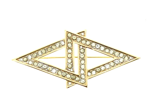 NINA RICCI - Broche en métal doré et str
