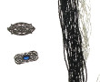 Deux broches ART DECO en argent, strass,