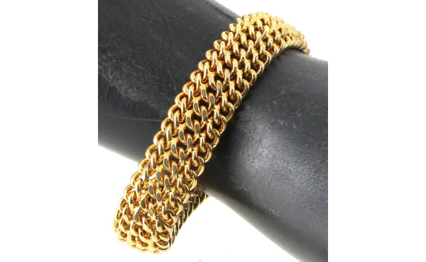 Bracelet en plaqué or, avec chaînette de
