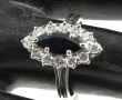 Bague navette en or gris 18 carats, poin