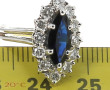 Bague navette en or gris 18 carats, poin