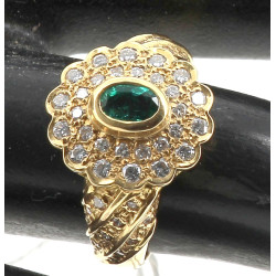 Bague en or jaune 18 carats, poinçon têt